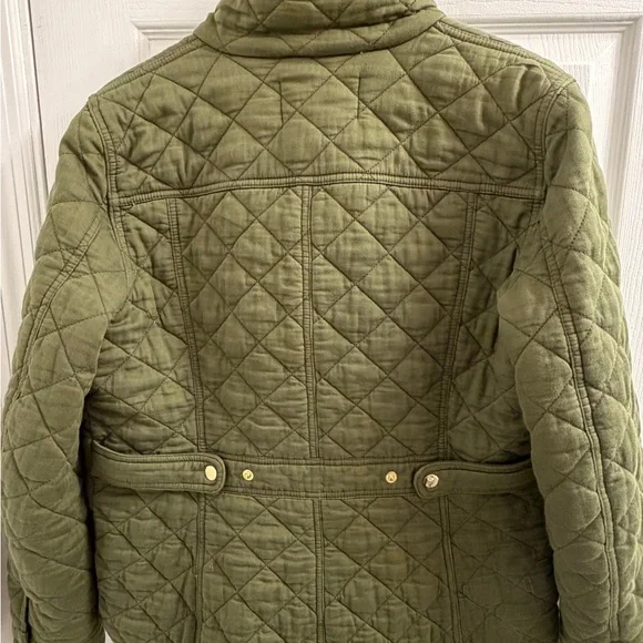 J. Crew Women’s Quilted Downtown Field Jacket in Green Olive - Picture 3 of 5